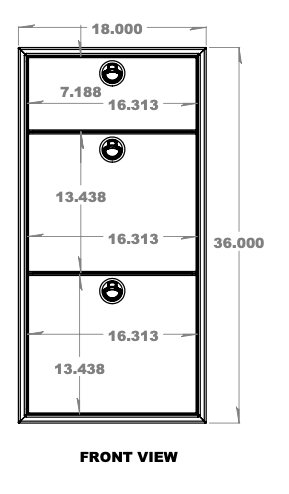 18" Three Drawer Base Cabinet - 4 Wheel Overland