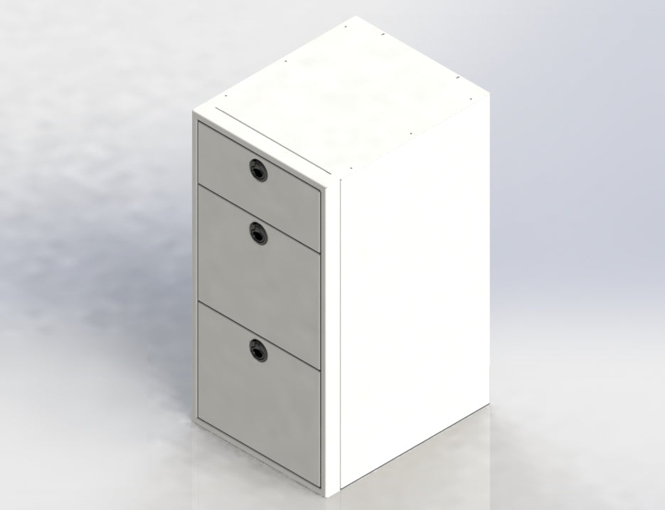 18" Three Drawer Base Cabinet - 4 Wheel Overland