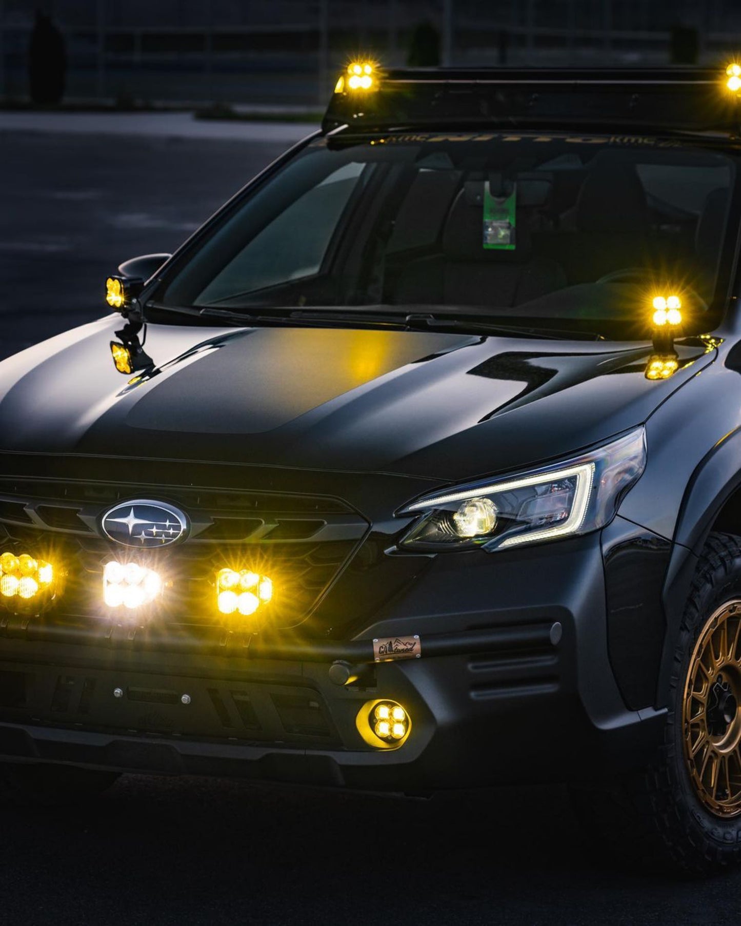 CAtuned Off-Road Subaru Outback Hood Light Mount Brackets - 4 Wheel Overland