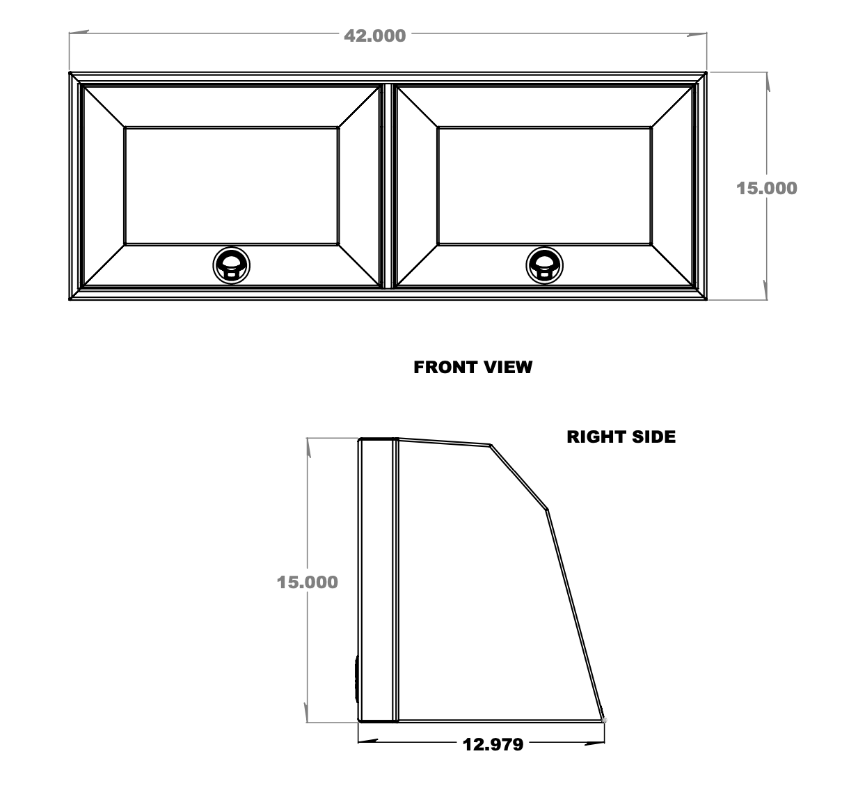 42" Upper Cabinet - Angled - 4 Wheel Overland
