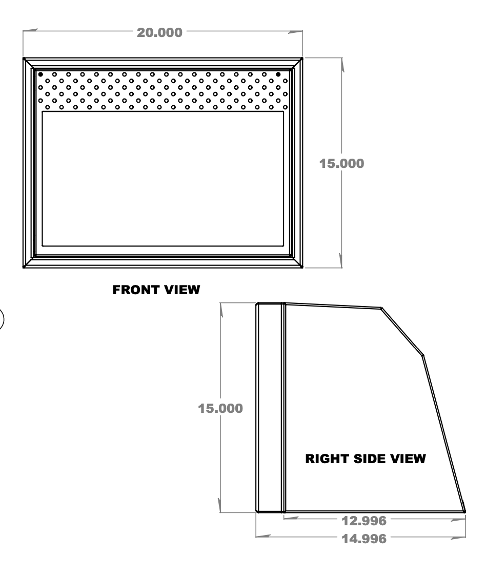 20" Microwave Cabinet - Angled - 4 Wheel Overland