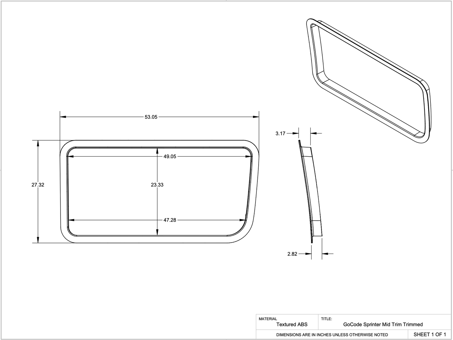 Mercedes Sprinter Universal Driver Mid Trim Ring - 4 Wheel Overland