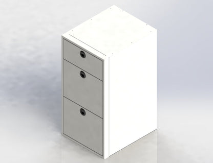 18" Three Drawer Base Cabinet - 4 Wheel Overland