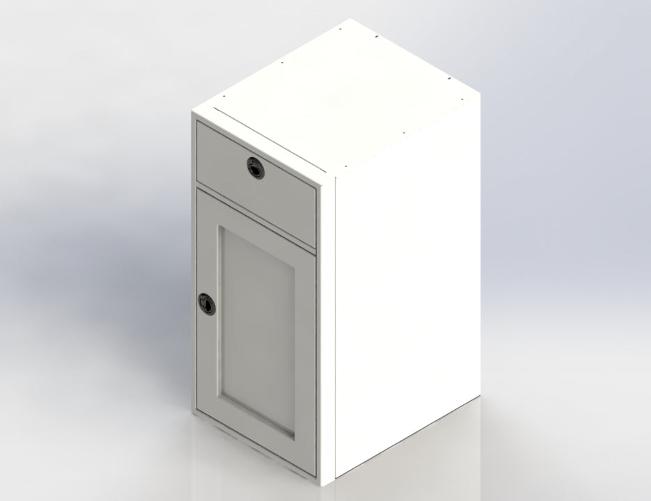 18" Base One Door and One Drawer - 4 Wheel Overland