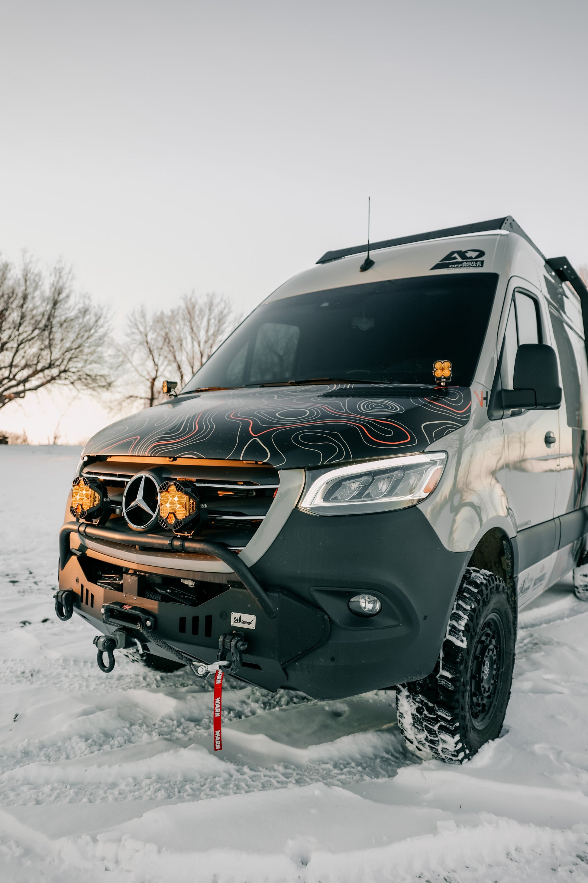 CAtuned Off-Road 2019+ Sprinter Ditch Light Brackets - 4 Wheel Overland