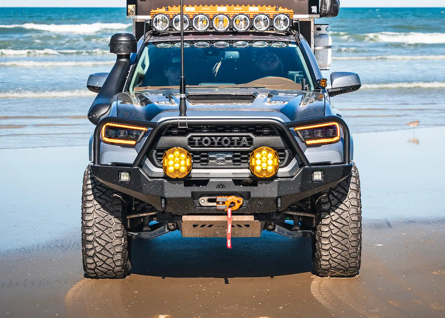 Hi-Lite Overland Toyota Tacoma Front Bumper 3rd Gen (2016-2023) [Bull Bar] - 4 Wheel Overland