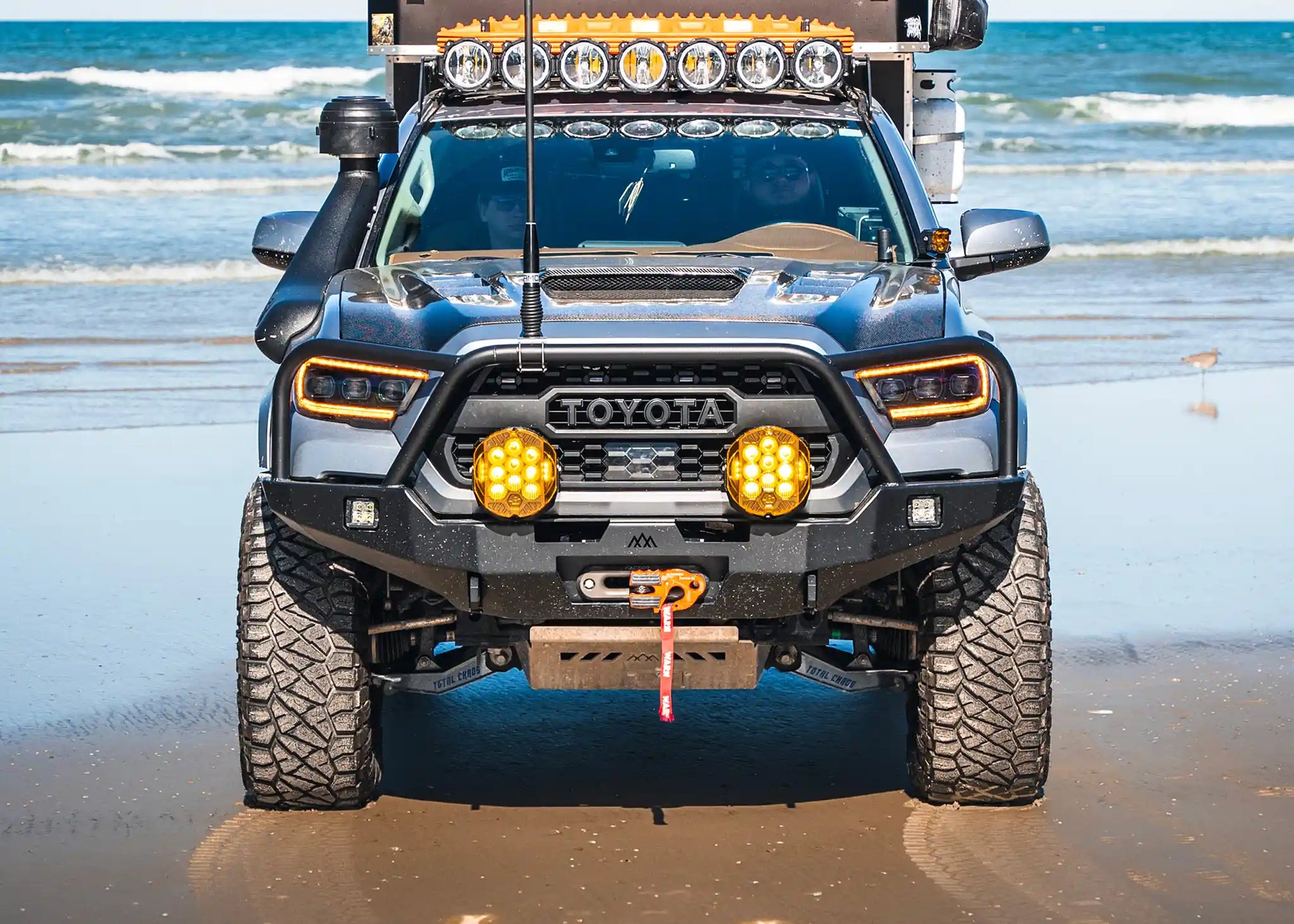 Hi-Lite Overland Toyota Tacoma Front Bumper 3rd Gen (2016-2023) [Bull Bar] - 4 Wheel Overland