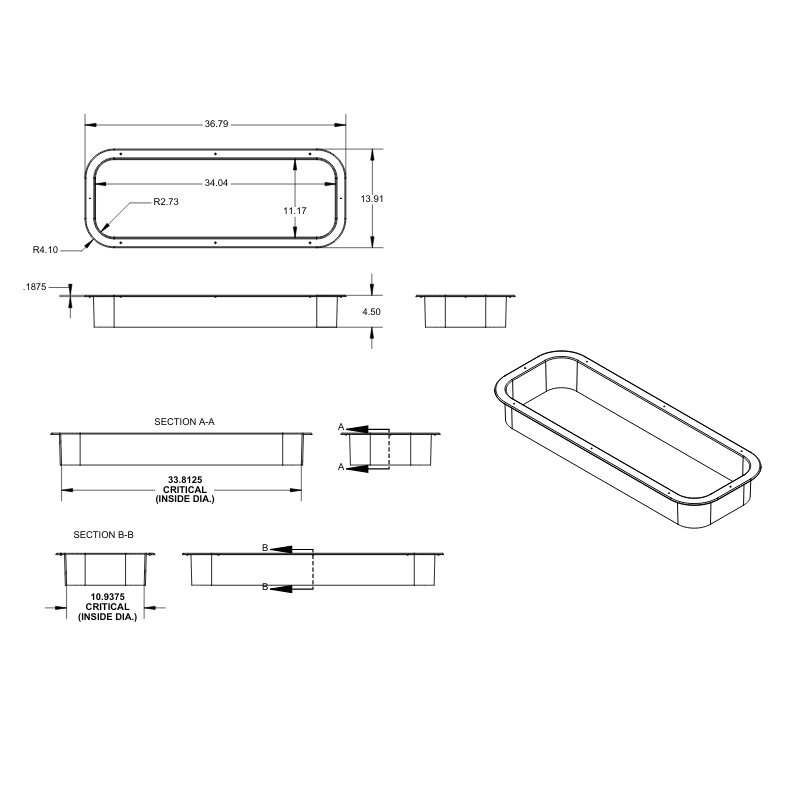 Ford Transit Awning Window Trim Ring - 4 Wheel Overland