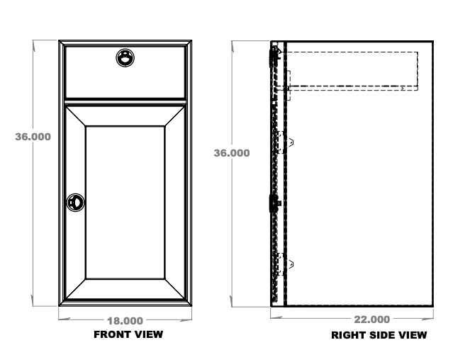 18" Base One Door and One Drawer - 4 Wheel Overland