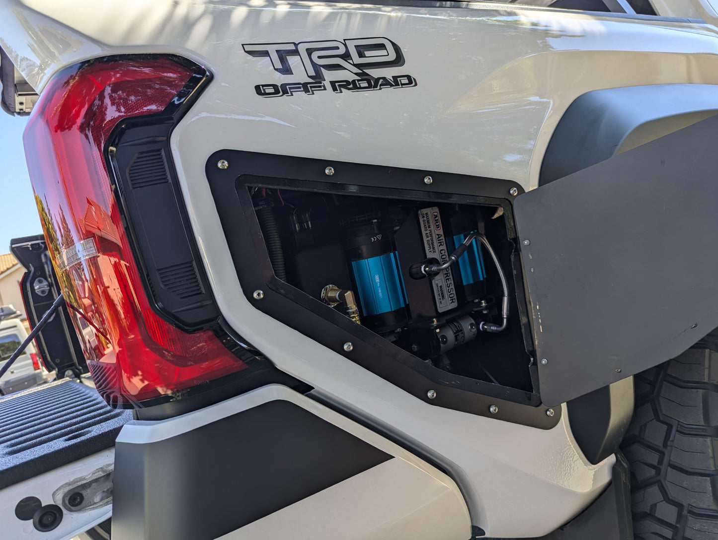 CAtuned Off-Road ARB Twin Air Compressor Rear Bed Mount for Toyota Tacoma - 4 Wheel Overland