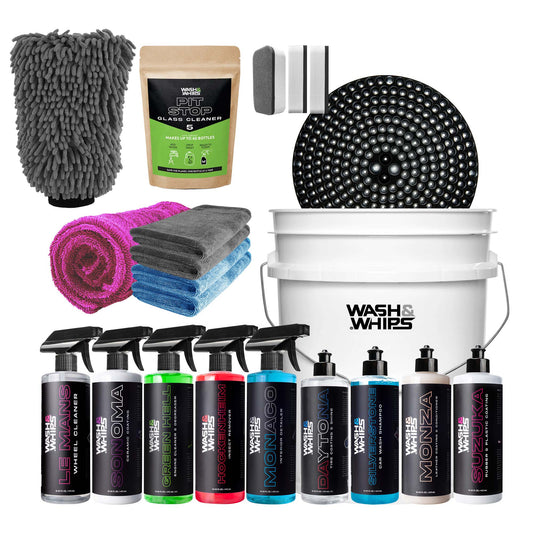 WASH&WHIPS Quick Detailing Pro Kit for Auto Detailing - 16-Piece Complete Car Care Set - 4 Wheel Overland