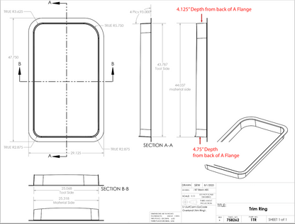 Ford Transit Window Driver Forward AMA Trim Ring - 4 Wheel Overland