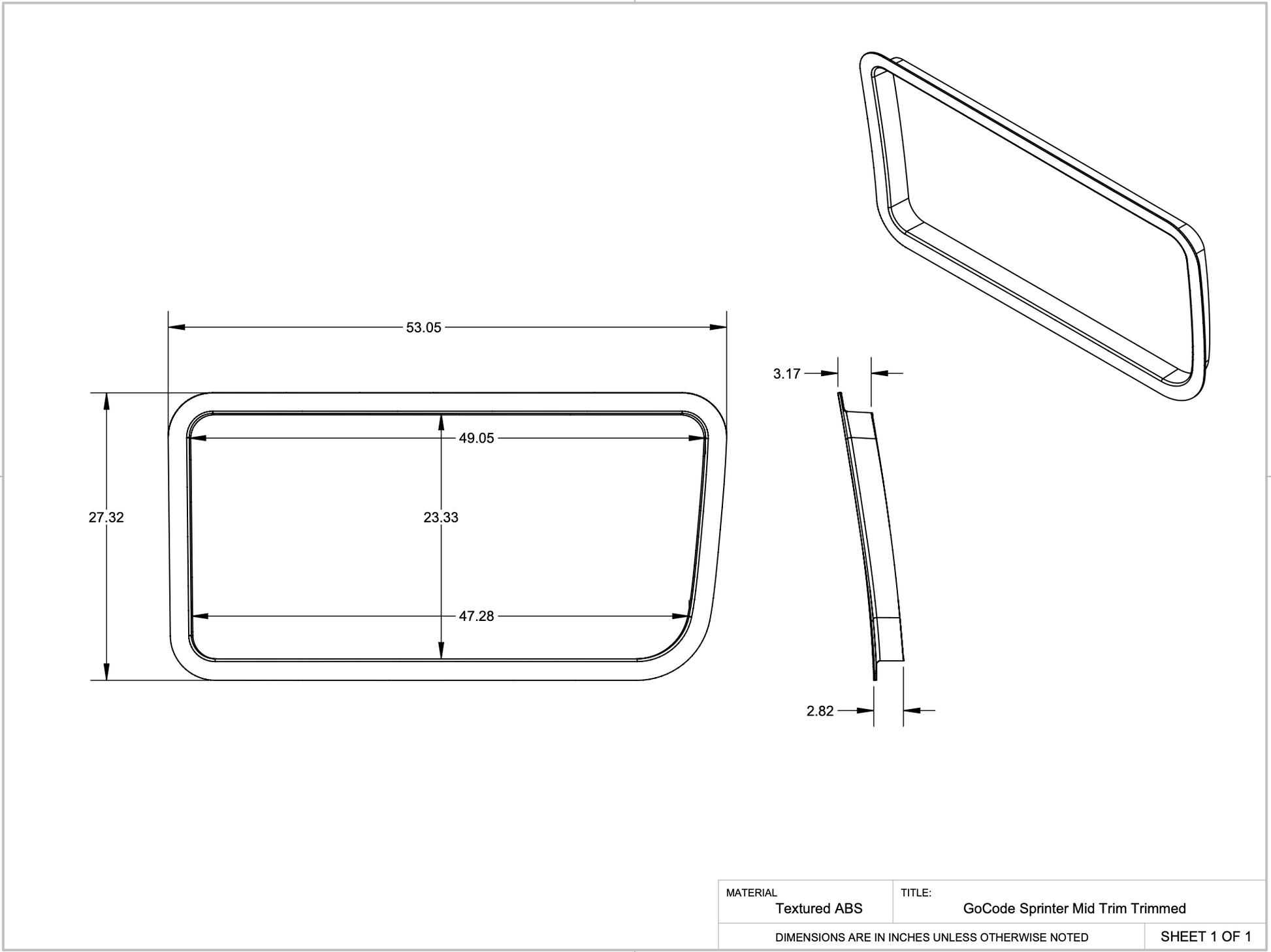 Mercedes Sprinter Universal Driver Mid Trim Ring - 4 Wheel Overland