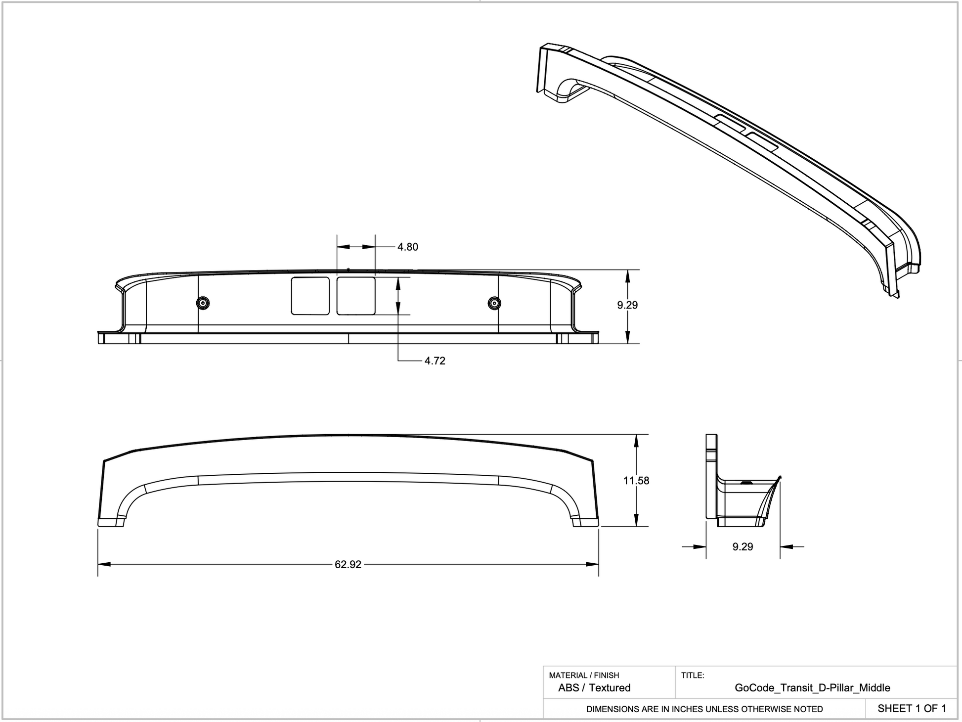 Ford Transit D Pillar Trim Kit - 4 Wheel Overland