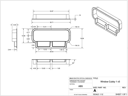 Mercedes Sprinter 10x33 Bunk Window Trim Ring with Storage Cubbies - 4 Wheel Overland