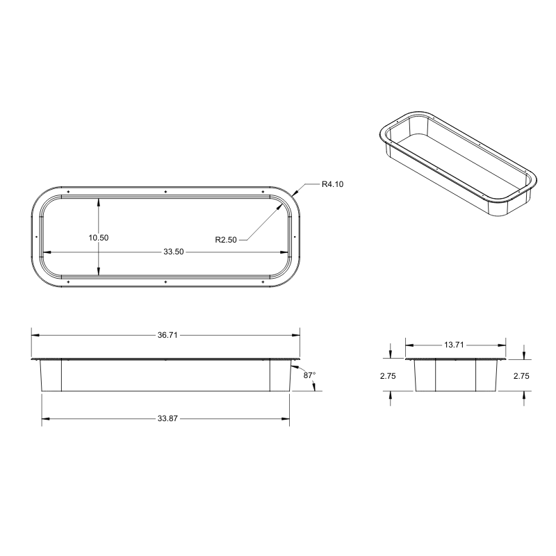 Mercedes Sprinter Rear Half-Slider Window Trim Ring - 4 Wheel Overland