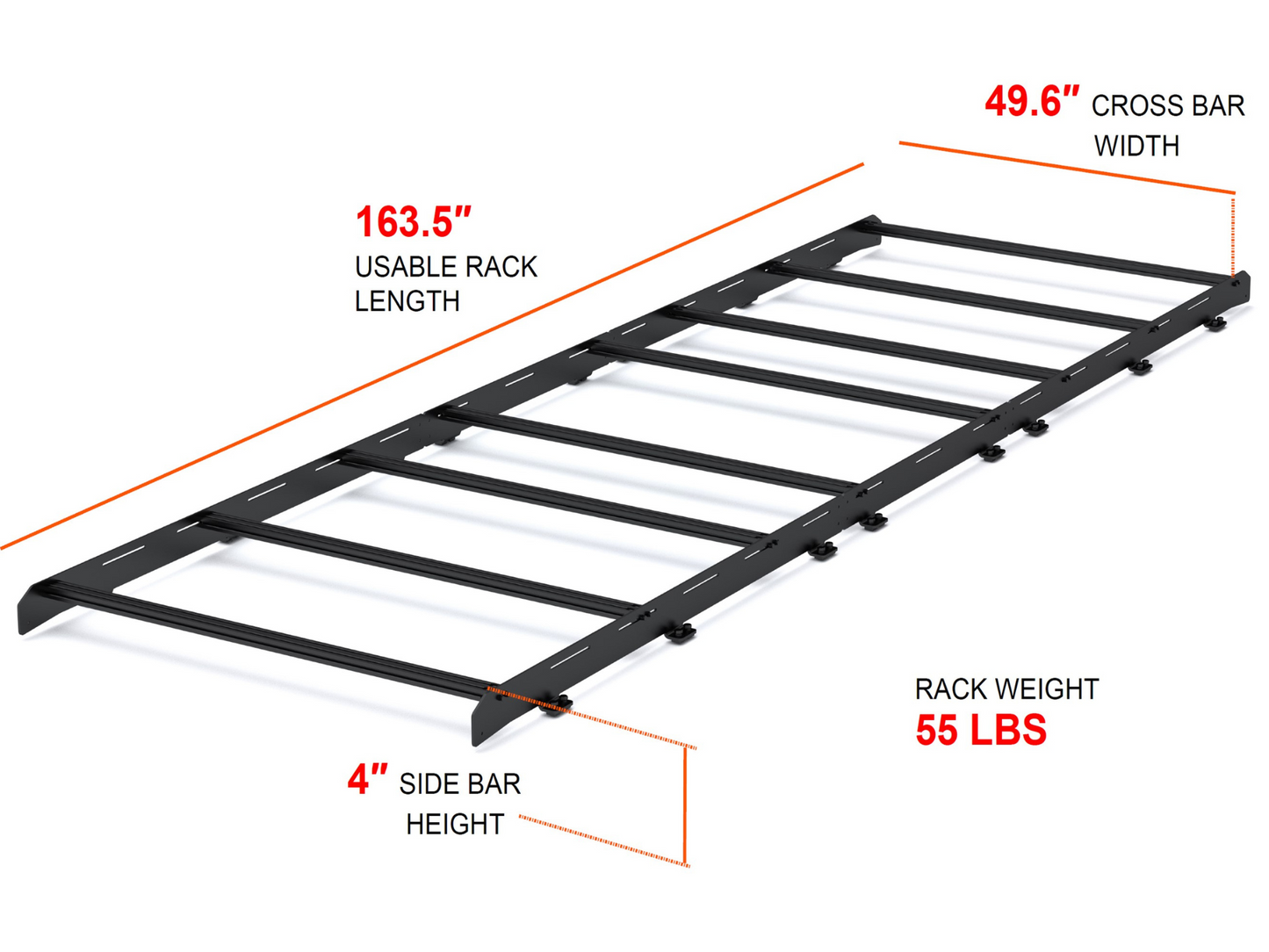 SPRINTER 170" HIGH ROOF STEALTH ROOF RACK - 4 Wheel Overland